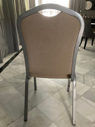 Sillas Comedor - Beige y Plata