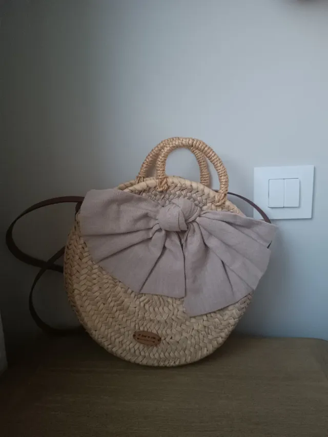 Bolso capazo natural - lazo lino y cremallera