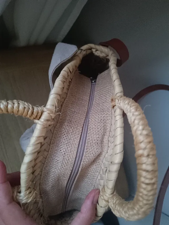 Bolso capazo natural - lazo lino y cremallera