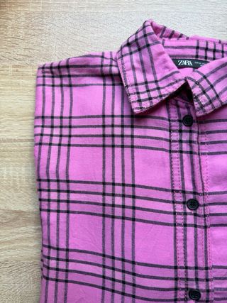 Camisa cuadros Zara rosa