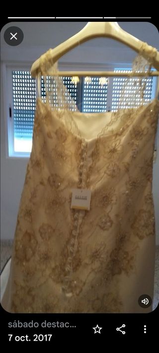 Vestido novia blanco/dorado sin estrenar