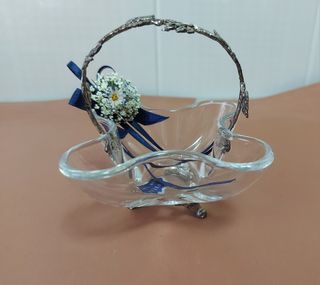 Bomboniera in vetro e metallo