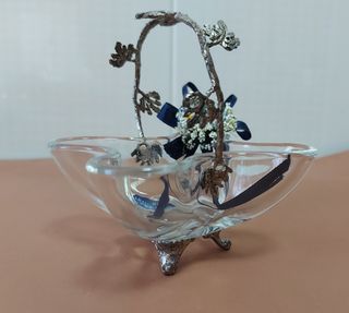Bomboniera in vetro e metallo