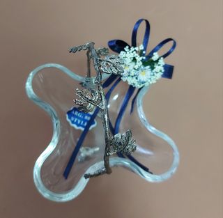 Bomboniera in vetro e metallo