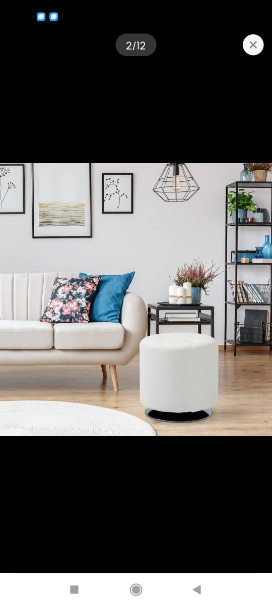 Puff giratorio blanco - Reposapiés