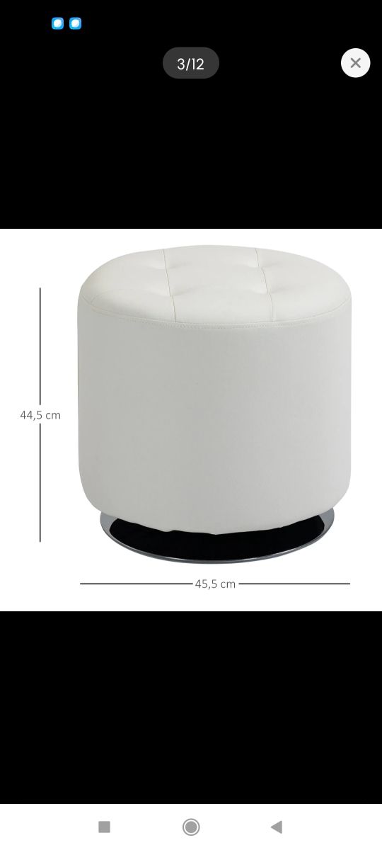 Puff giratorio blanco - Reposapiés