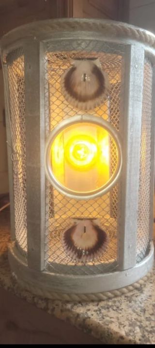 Lámpara jaula vintage cobre