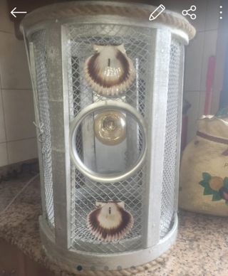 Lámpara jaula vintage cobre