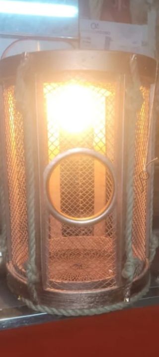 Lámpara jaula vintage cobre