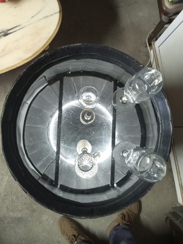 Mueble barril bar con luz