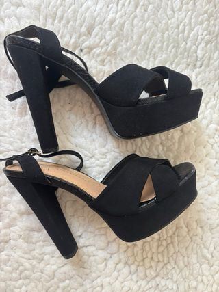 Tacones negros mujer - plataforma