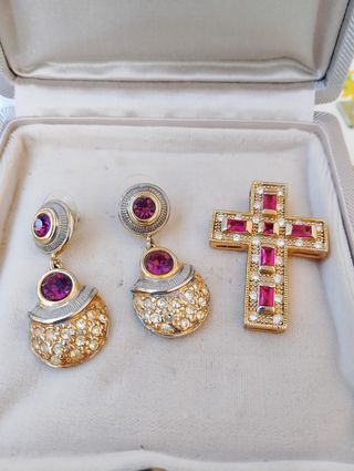Orecchini & Croce Ametista Oro