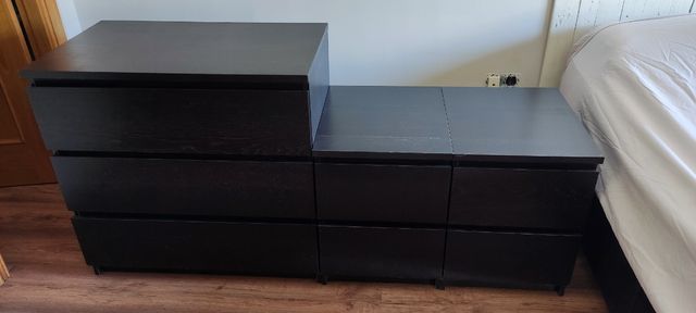 2 Mesitas + Cómoda IKEA - Negro