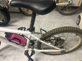 Bicicleta infantil Rockrider 20" blanca y naranja