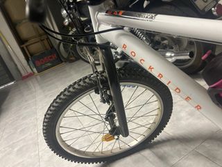 Bicicleta infantil Rockrider 20" blanca y naranja