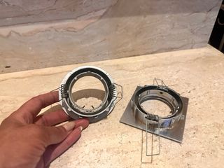 2x Embellecedores LED empotrables cuadrados - Plat
