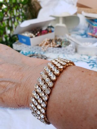 Bracciale strass oro | Gioiello vintage