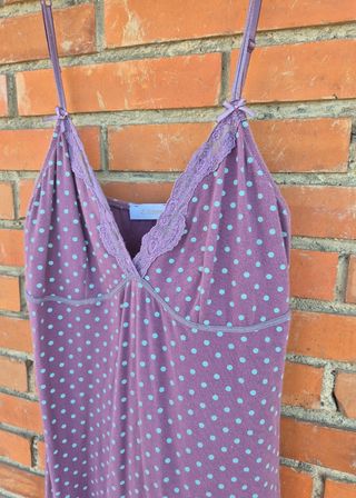 Camisón Etam morado lunares - XL