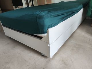 Cama nido Slack blanca de madera con cajones