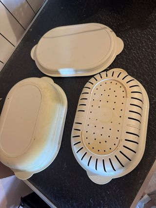 Cestello vapore plastica beige