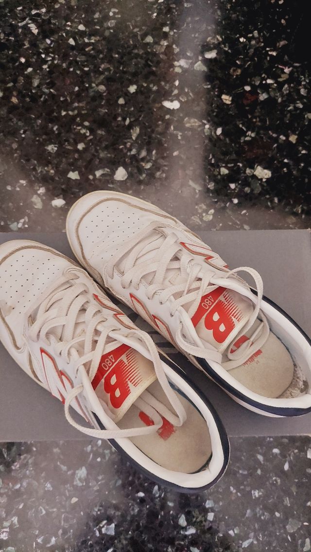 New Balance 480 - Scarpe Sneaker bianche e blu