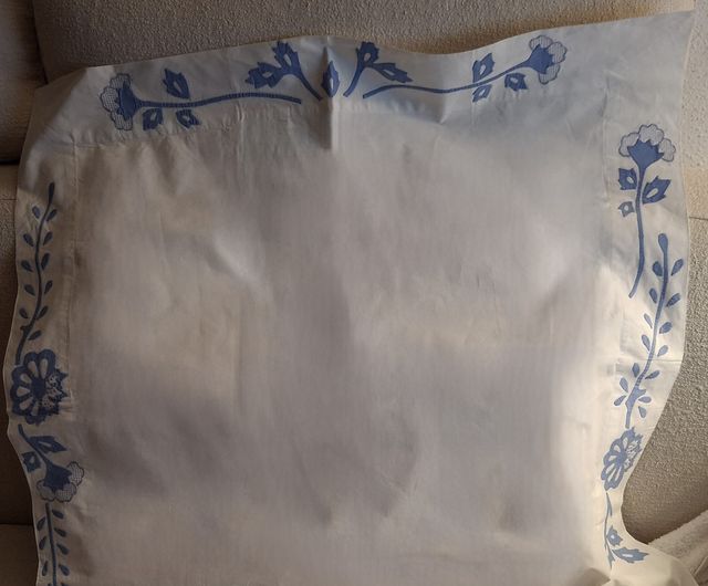 Fundas cojines cuadrantes, algodón, azul y blanco