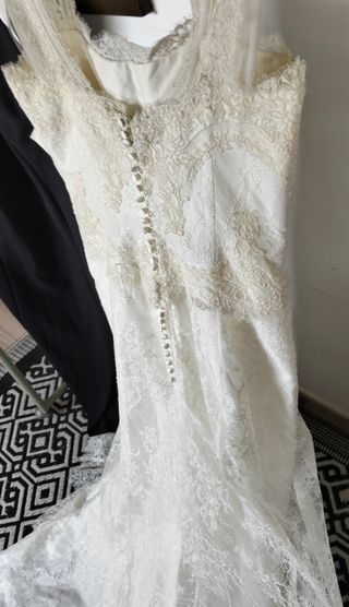 Vestido novia blanco, nuevo +velo SWAROVSKI 4