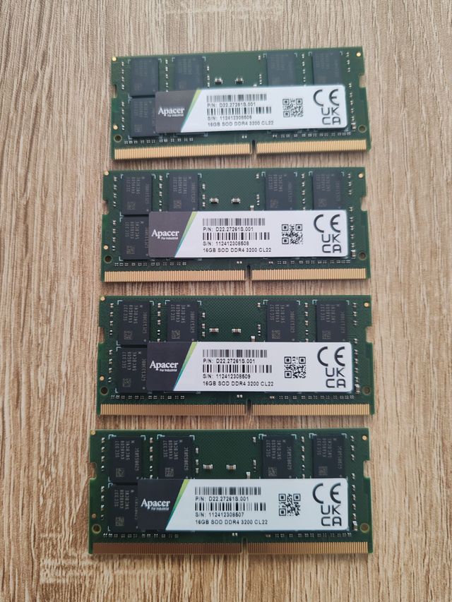 64Gb DDR4  SODIMM RAM 4x16Gb modulos nuevos