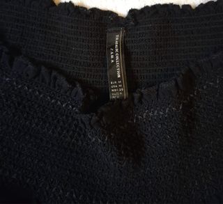 Blusa negra Zara - hombros descubiertos M