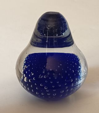 Fermacarte blu oceano in vetro artistico di Murano