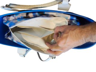 O bag celeste con manici