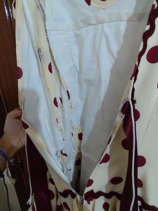 Traje Flamenca lunares beige-marrón