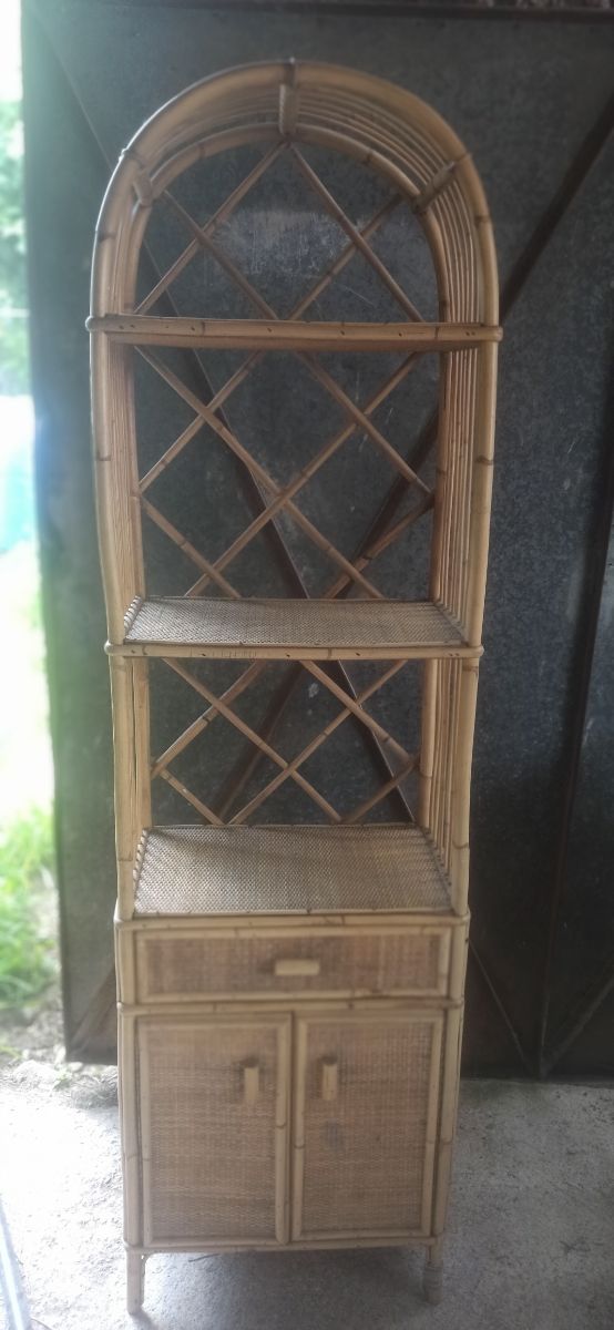 Estantería mimbre italiana vintage