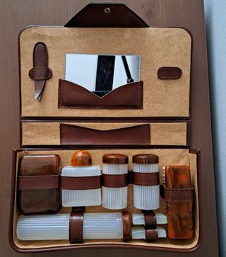 Custodia da viaggio vintage per set da barba da uomo