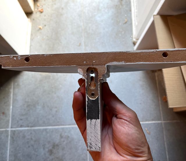 Mensola vintage fatta a mano in MDF grigio chiari