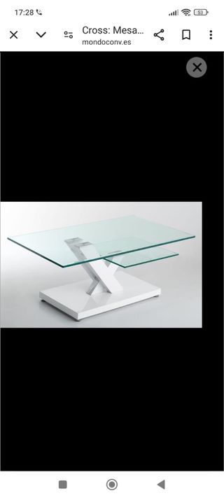 Mesa centro cristal blanco