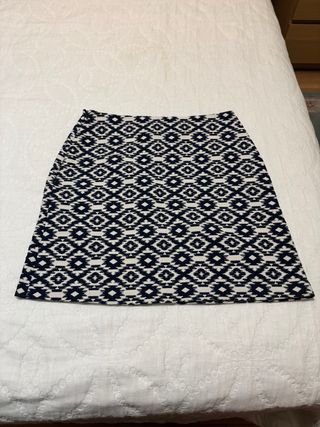 Minifalda Mango azul y blanco - T-S