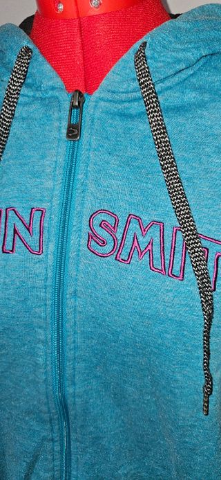 Sudadera John Smith - Azul con letras Rosa fucsia