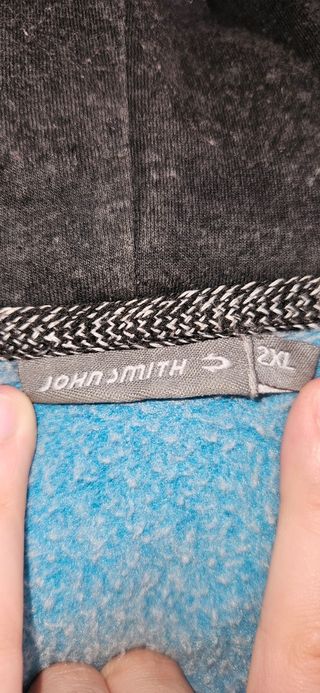 Sudadera John Smith - Azul con letras Rosa fucsia
