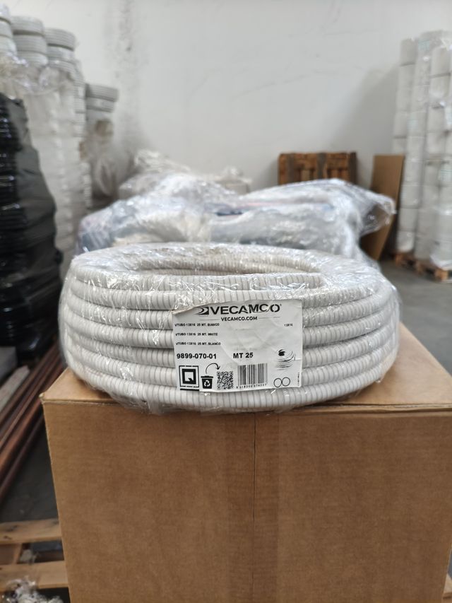 Tubo corrugado PVC 13x16mm blanco 25m
