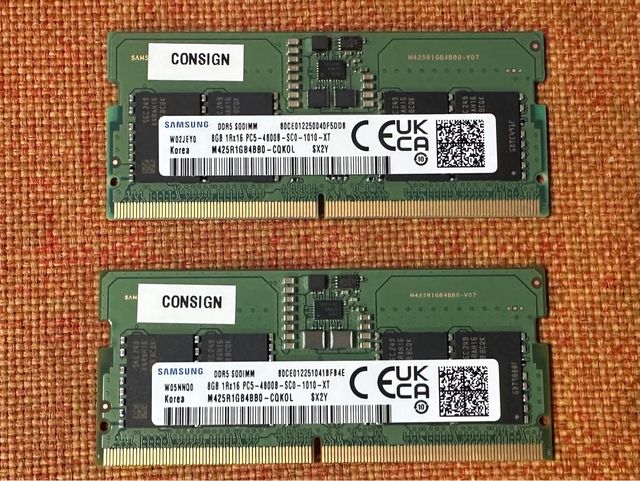 2 x memoria Samsung SODIMM DDR5 da 8 GB