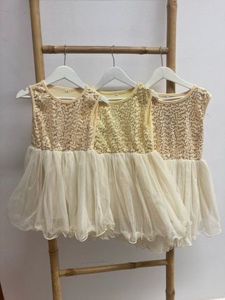 Vestidos niña dorados (talla 10)