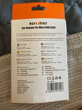 cargador micro usb coche