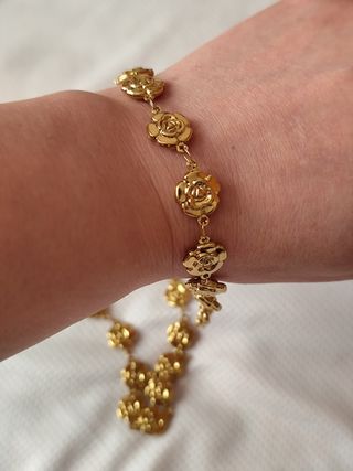 Juntos de mujer chapado de oro 18 k 
