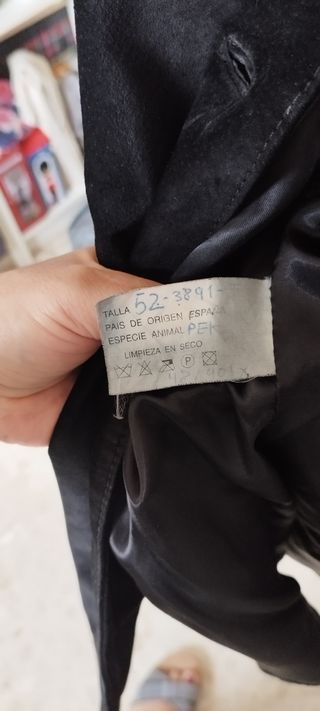 Abrigo Piel Negro T/52