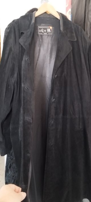 Abrigo Piel Negro T/52