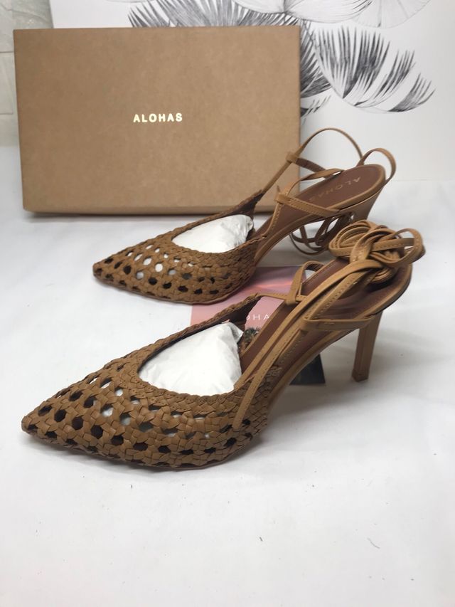 ALOHAS - Scarpe intrecciate marroni taglia 42