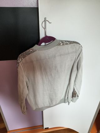 Chaqueta lino gris plata ✨