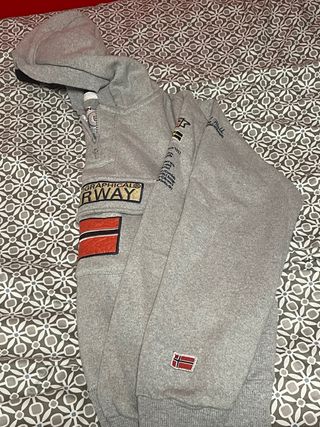 Sudadera Geographical Norway Gris 
Talla-16 años