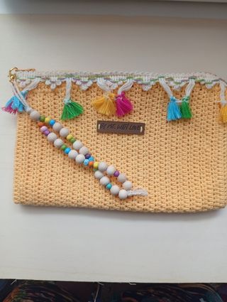 Bolso crochet amarillo | monedero hecho a mano